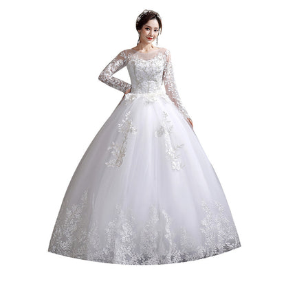 Suzhou wedding dress bride sleeve wedding dress thin and thin, plus size simple tiger hill Korean style African foreign trade real shot