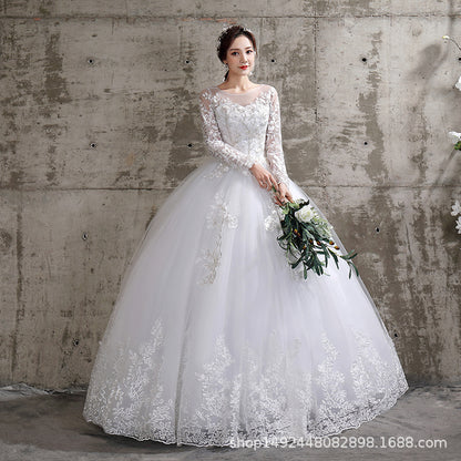 Suzhou wedding dress bride sleeve wedding dress thin and thin, plus size simple tiger hill Korean style African foreign trade real shot