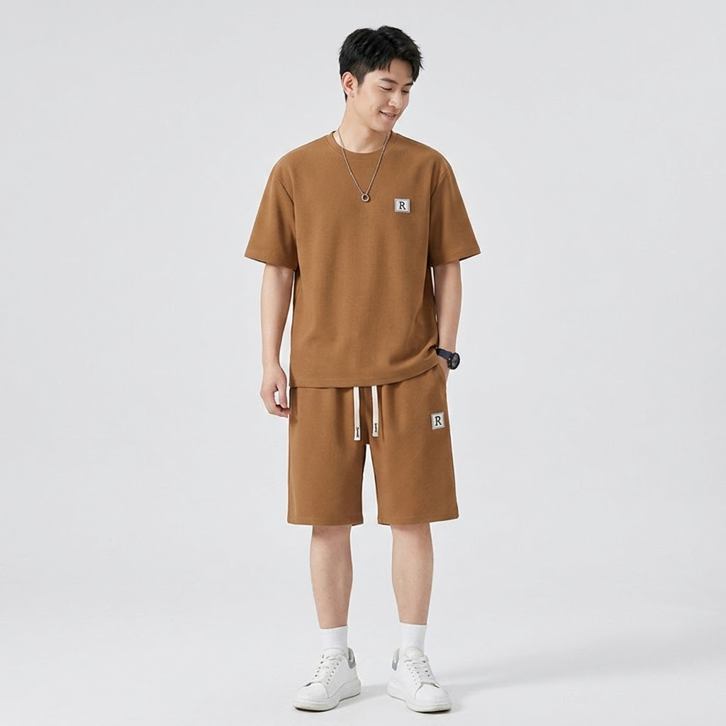 Mens Summer Two-Piece Short Set  Lightweight Casual Tee & Shorts Casual Tracksuit (Sizes M-3XL)