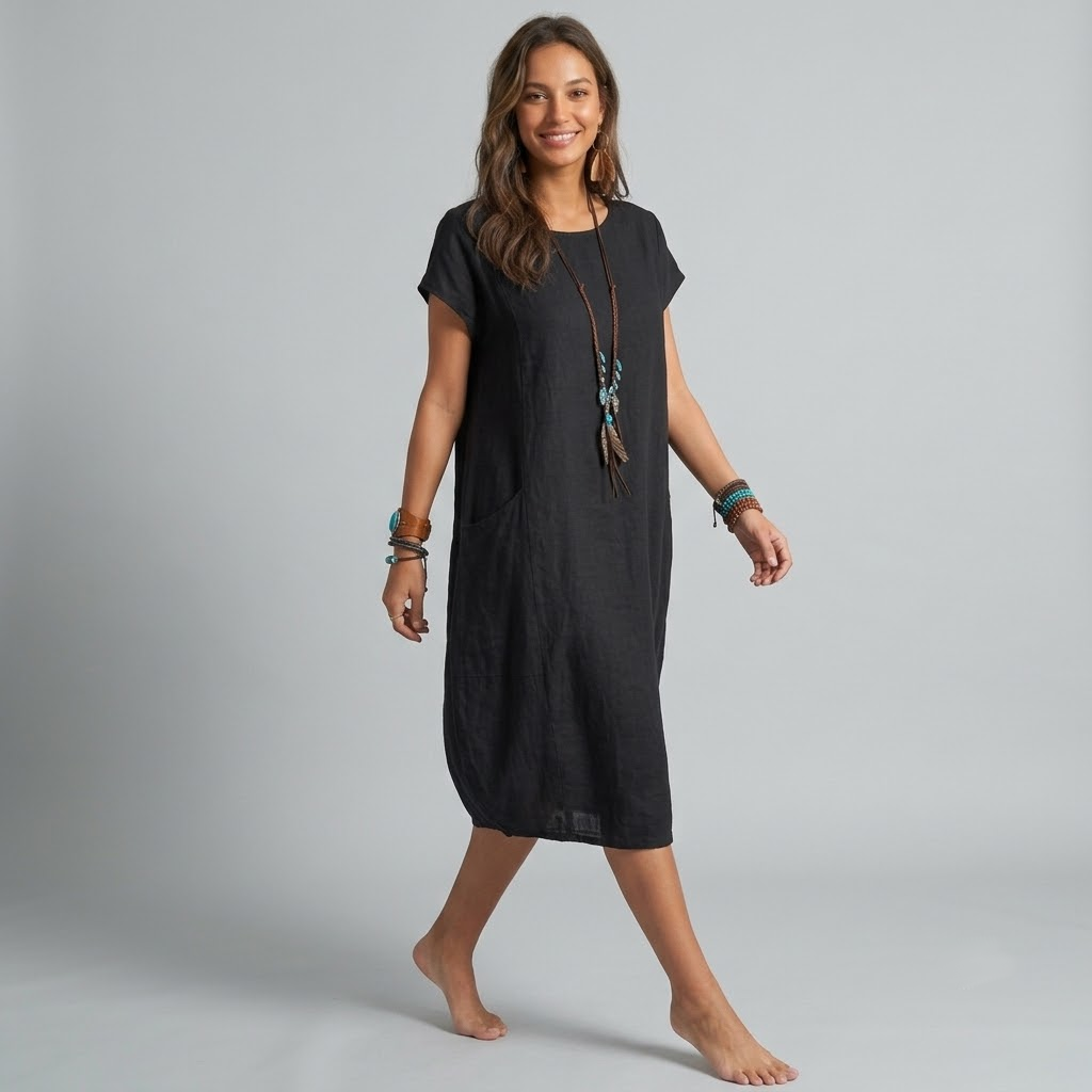 Comfortable Vacation Pocket Dress