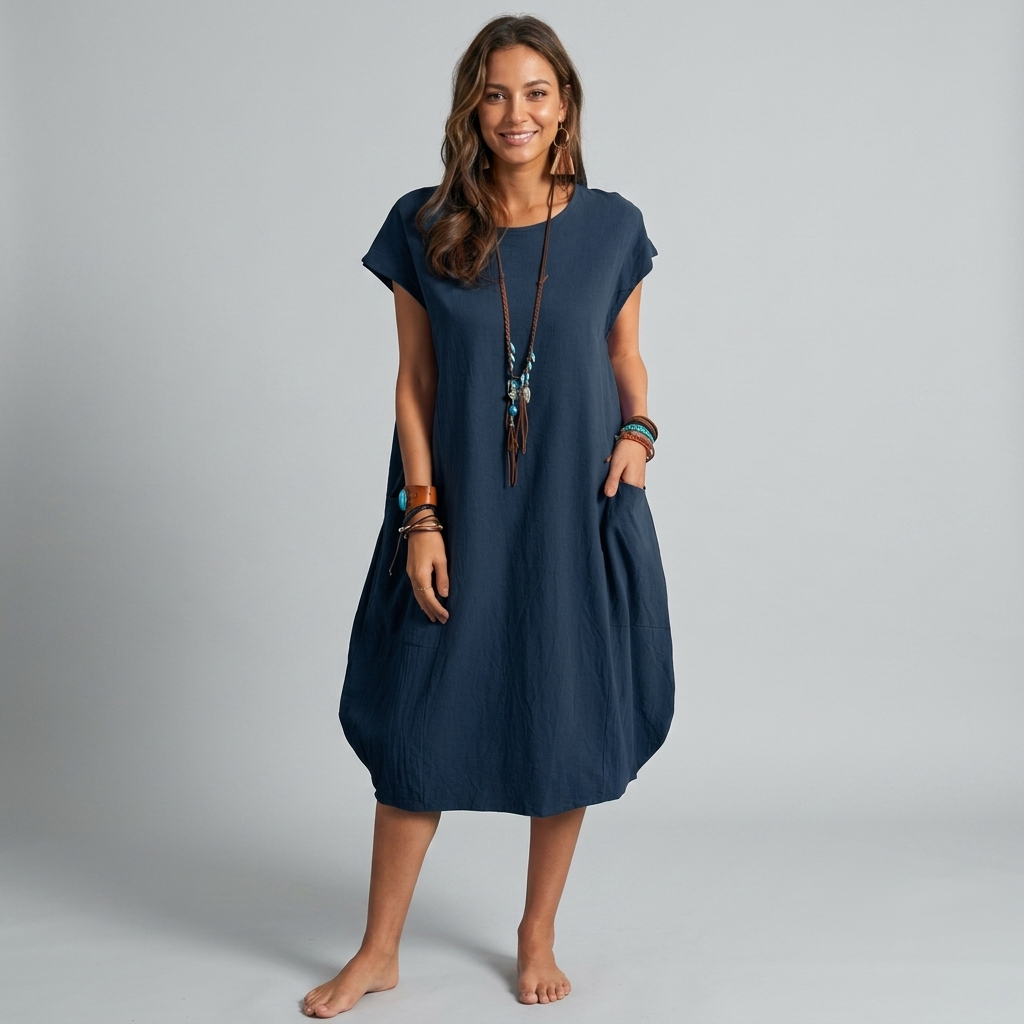 Comfortable Vacation Pocket Dress