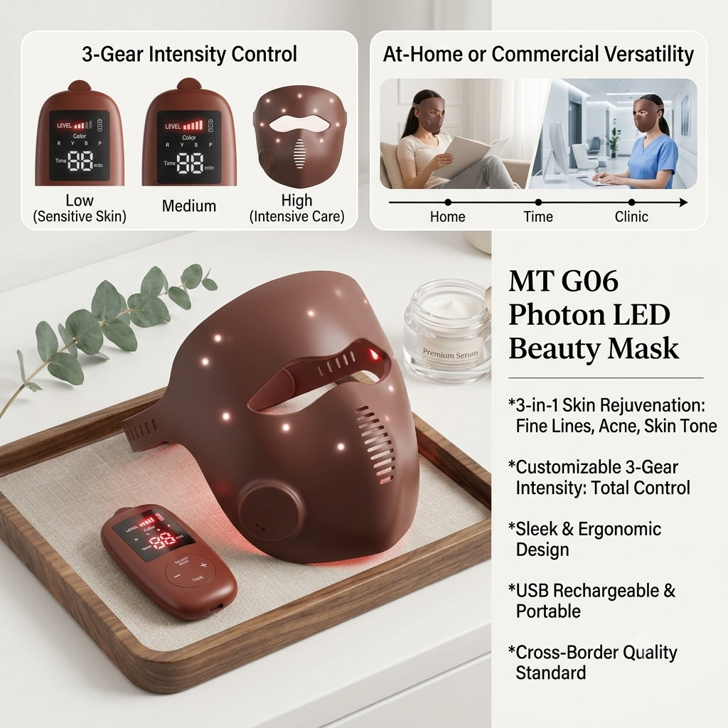 MT Advanced 3-Gear LED Photon Therapy Mask | Anti-Wrinkle, Acne Removal & Skin Brightening Device