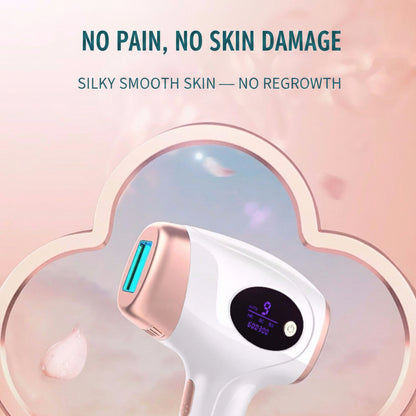Beauty device with digital display on a soft pink background