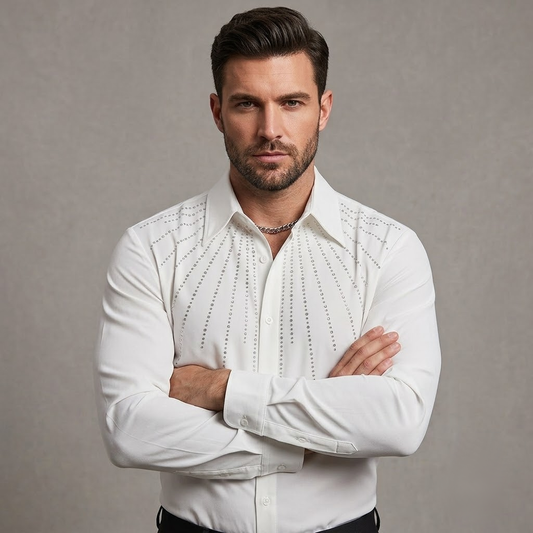 Men's High-End Starburst Rhinestone Luxury Shirt