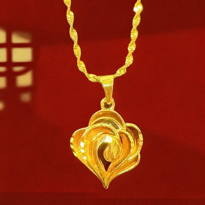 Best-selling Vietnamese sand gold lucky bag, wealth flower pendant, collarbone chain, heart rose necklace, copper gold-plated clover necklace