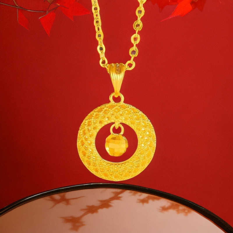 Best-selling Vietnamese sand gold lucky bag, wealth flower pendant, collarbone chain, heart rose necklace, copper gold-plated clover necklace