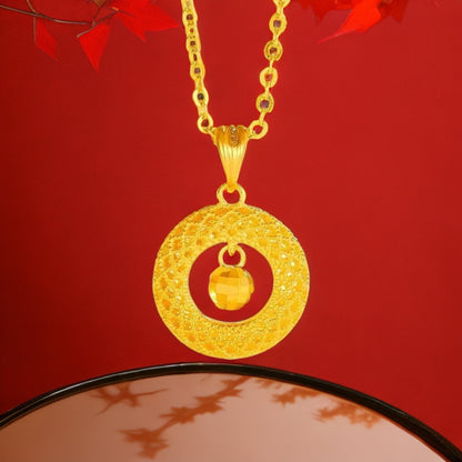 Best-selling Vietnamese sand gold lucky bag, wealth flower pendant, collarbone chain, heart rose necklace, copper gold-plated clover necklace
