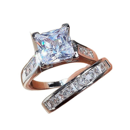 Sanjie cross-border AliExpress explosive women's square diamond zircon ring ring hot sale foreign trade ring jewelry wholesale