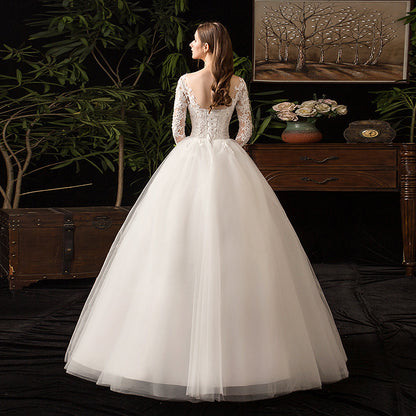 Forest main wedding dress 2026 new bridal elegance princess style long-sleeve minimalist slimming dreamy high-end light bridal dress