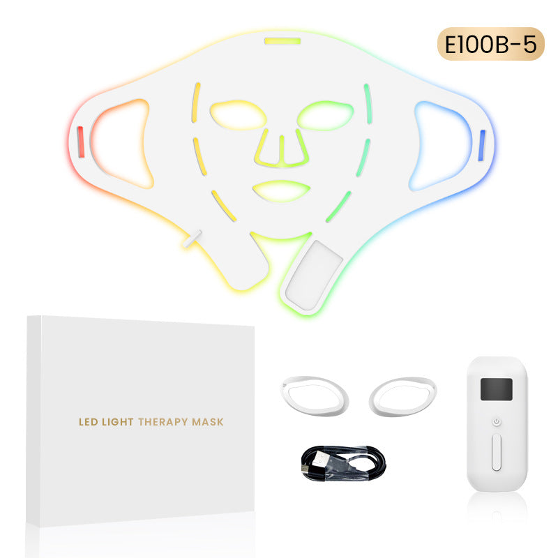 7-Color LED Photon Light Therapy Face Mask  Silicone 7-in-1 Red Blue Light Beauty Device