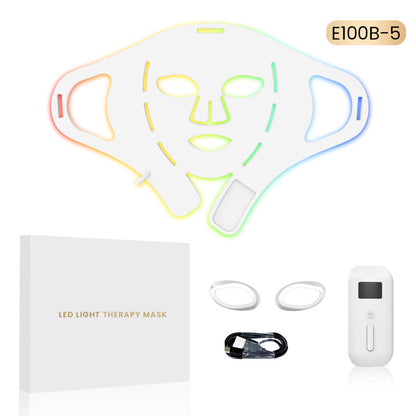 7-Color LED Photon Light Therapy Face Mask  Silicone 7-in-1 Red Blue Light Beauty Device