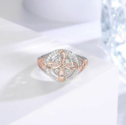 Cross-border hot-selling two-color zircon ring jewelry niche design temperament versatile high-end ring ring bracelet women