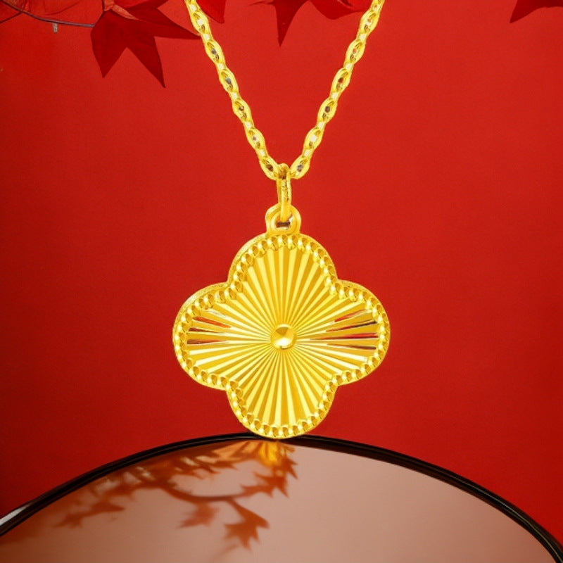 Best-selling Vietnamese sand gold lucky bag, wealth flower pendant, collarbone chain, heart rose necklace, copper gold-plated clover necklace