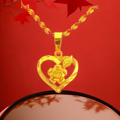 Best-selling Vietnamese sand gold lucky bag, wealth flower pendant, collarbone chain, heart rose necklace, copper gold-plated clover necklace