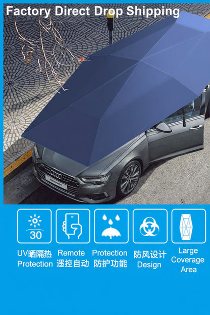 Fully Automatic & Semi-Automatic Car Tent Umbrella | Portable Remote Control Car Umbrella | Sun Shade Heat Insulation Anti-Theft Waterproof Foldable Car Canopy Cover (4.2m - 5.2m)