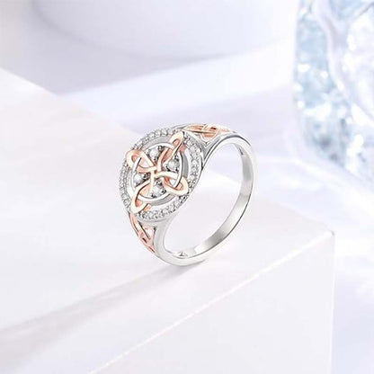 Cross-border hot-selling two-color zircon ring jewelry niche design temperament versatile high-end ring ring bracelet women