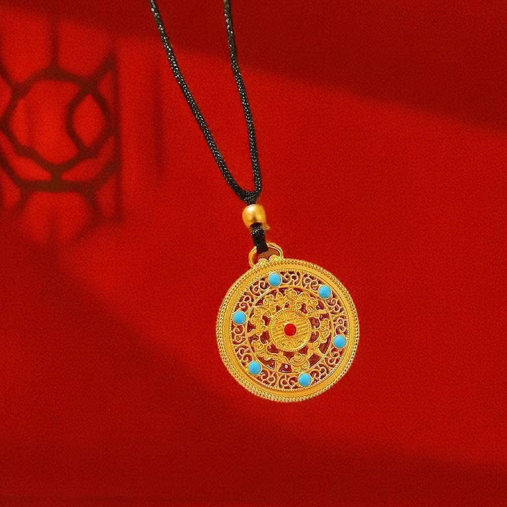 Best-selling Vietnamese sand gold lucky bag, wealth flower pendant, collarbone chain, heart rose necklace, copper gold-plated clover necklace