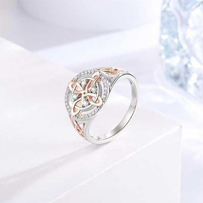 Cross-border hot-selling two-color zircon ring jewelry niche design temperament versatile high-end ring ring bracelet women