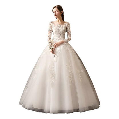 Forest main wedding dress 2026 new bridal elegance princess style long-sleeve minimalist slimming dreamy high-end light bridal dress