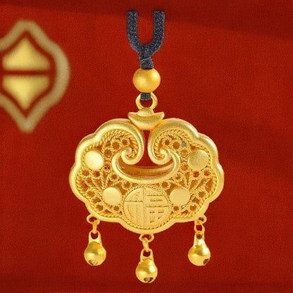 Best-selling Vietnamese sand gold lucky bag, wealth flower pendant, collarbone chain, heart rose necklace, copper gold-plated clover necklace