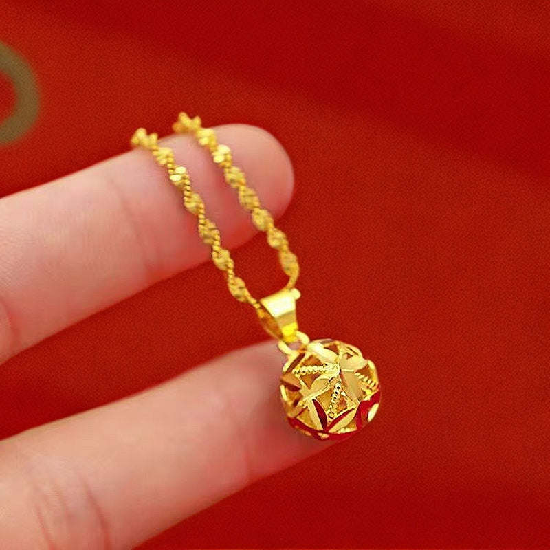 Best-selling Vietnamese sand gold lucky bag, wealth flower pendant, collarbone chain, heart rose necklace, copper gold-plated clover necklace