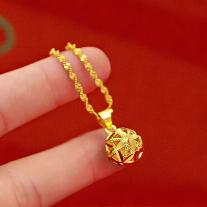 Best-selling Vietnamese sand gold lucky bag, wealth flower pendant, collarbone chain, heart rose necklace, copper gold-plated clover necklace