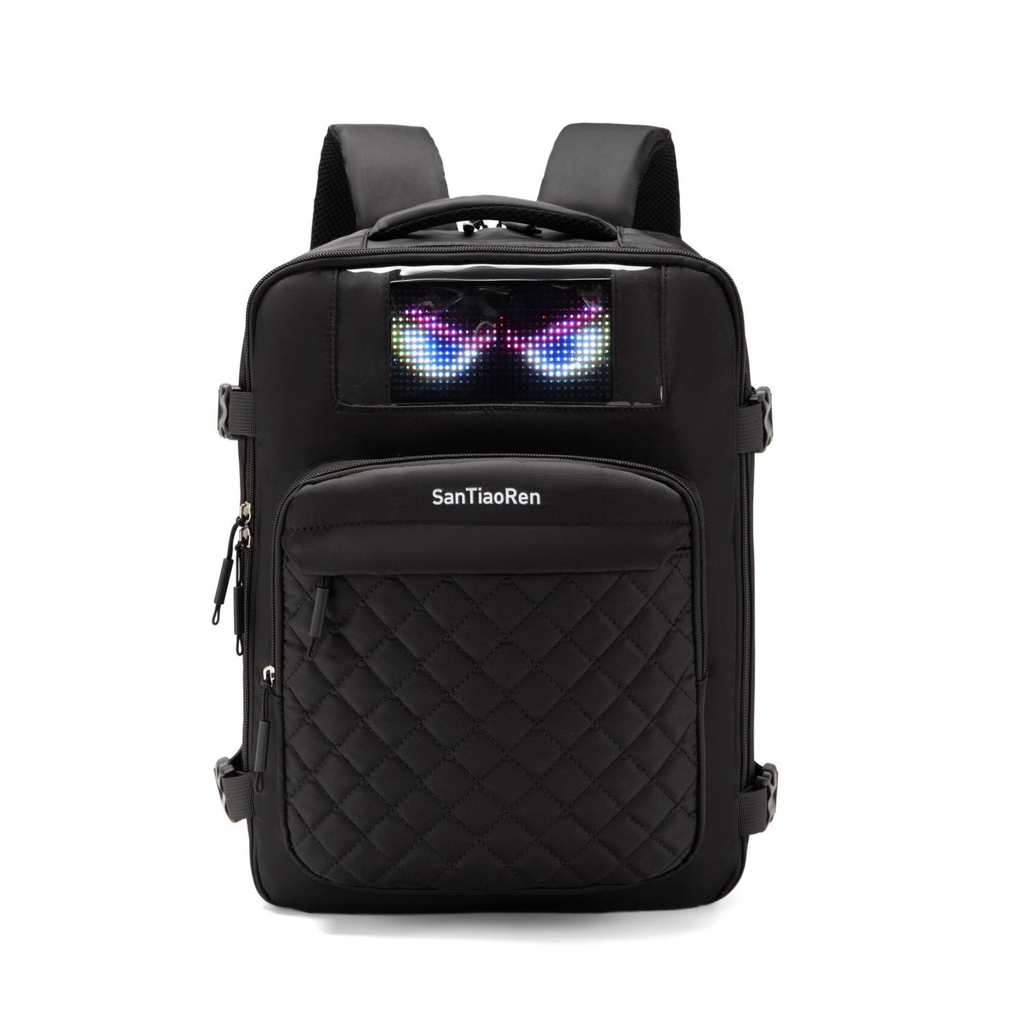 Cross-Border Smart LED Backpack | Programmable App Control | Mecha Windmill Design Motorcycle Riding Bag | Laptop Travel Pack for Business & Leisure