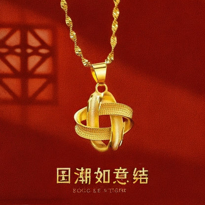 Best-selling Vietnamese sand gold lucky bag, wealth flower pendant, collarbone chain, heart rose necklace, copper gold-plated clover necklace