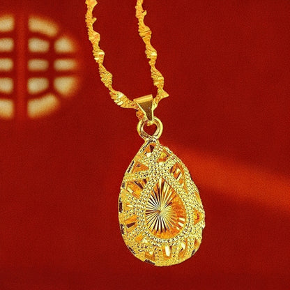 Best-selling Vietnamese sand gold lucky bag, wealth flower pendant, collarbone chain, heart rose necklace, copper gold-plated clover necklace
