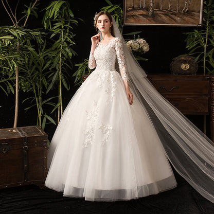 Forest main wedding dress 2026 new bridal elegance princess style long-sleeve minimalist slimming dreamy high-end light bridal dress