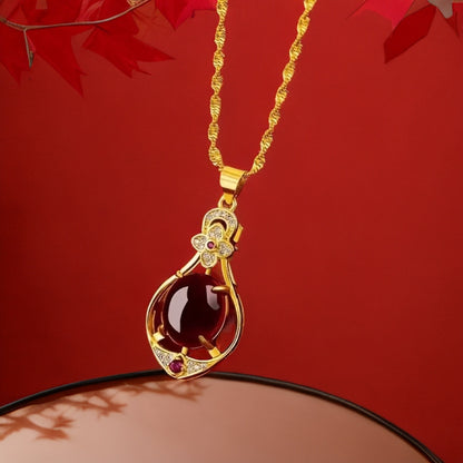 Best-selling Vietnamese sand gold lucky bag, wealth flower pendant, collarbone chain, heart rose necklace, copper gold-plated clover necklace