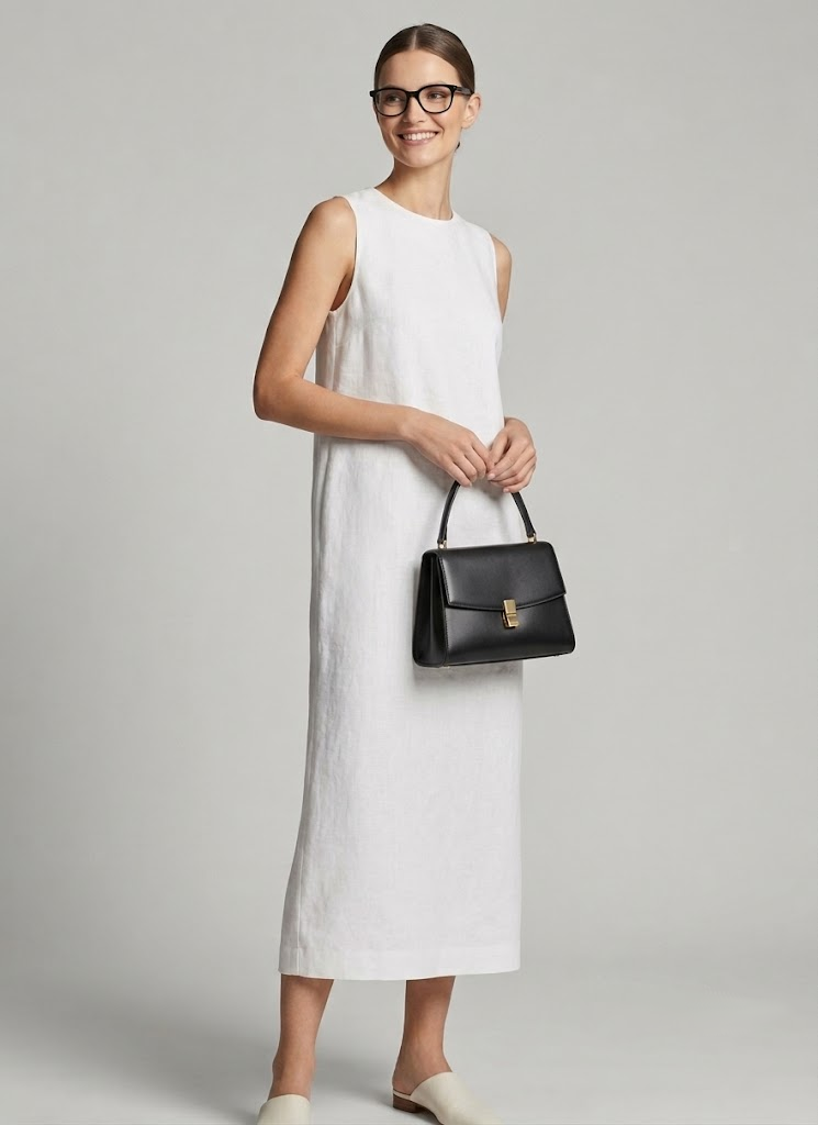 Sleeveless Lined Hemp Cocoon Dress