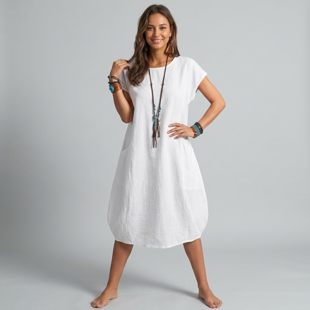 Comfortable Vacation Pocket Dress