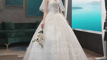 Luxury Strapless Ball Gown Wedding Dress